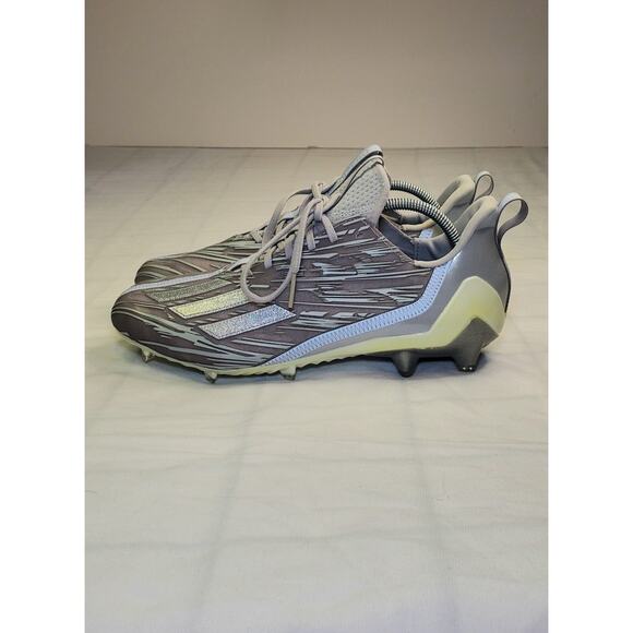 Adidas Size 12 Adizero Silver Metallic Grey Football Cleats GX5414 Mens Za2 main image 9